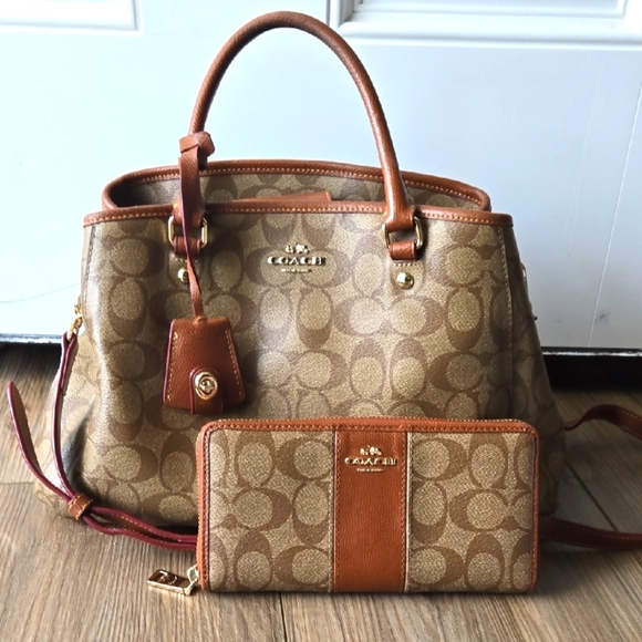 Coach Margot Carryall Satchel And Matching Wallet Set - Picture 1 of 16